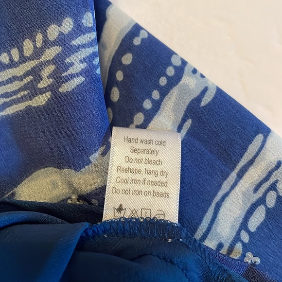 Sigrid Olsen Signature Dress Indigo Blue Print Dress - Picture 15 of 16